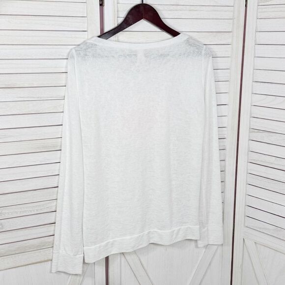 Victoria’s Secret Bombshell Burnout Slub Knit Long Sleeve Tee Shirt White Small - Picture 10 of 14